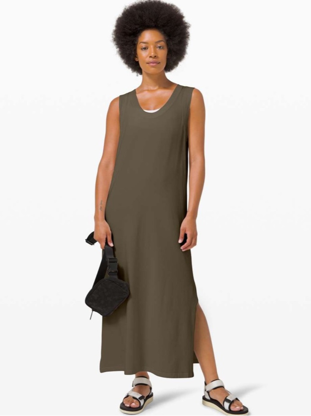 Lululemon All Yours Tank Maxi Dress Dark Olive Green size 8 fit - Picture 3 of 16